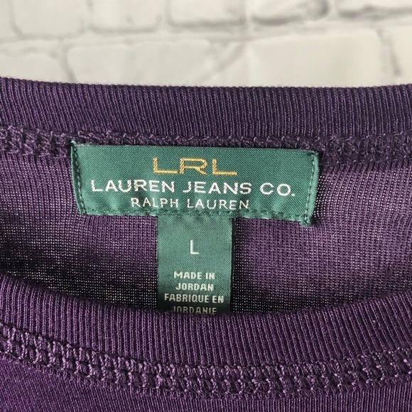 Women's Lauren Ralph Lauren purple 100 percent cotton shirt with button detail. - Picture 3 of 11